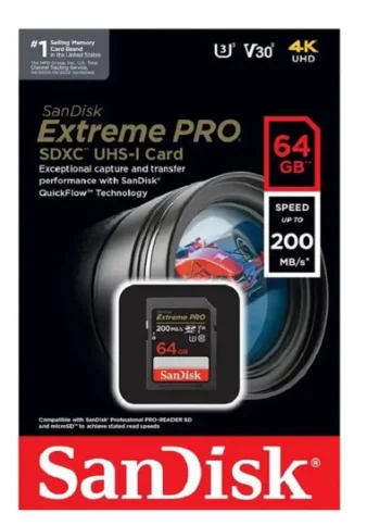 Tarjeta Sd Sandisk Extreme Pro Sd Uhs-i - 64gb 200mbps 4k Uhd