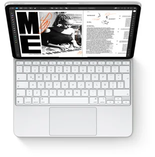 Estuche con teclado magnético y panel táctil Ipad 11 Chip A16 (blanco)