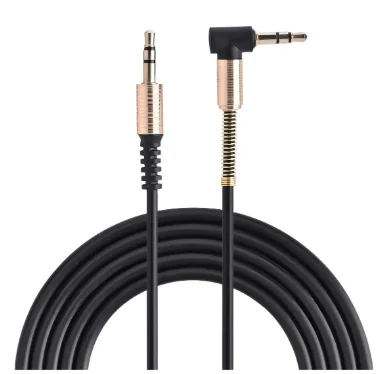 Cable Auxiliar Audio 3.5mm Dorado Unitec 1.5m Negro Modelo Cbl-115