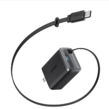 Cargador De Pared Anker Nano De 35w Con 2 Usb C Y Cable Usb C Retráctil Integrado