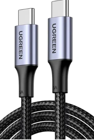 Cable Usb C A Usb C Ugreen 100w Carga Rápida 2 Metros Negro